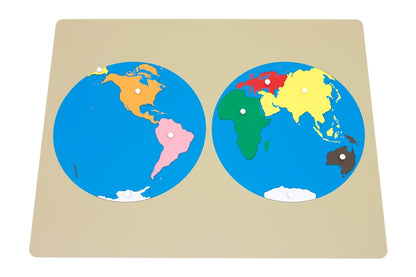 Puzzle Map of the World with Labeled & Unlabeled Control Charts
